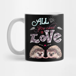 Hedgehog in love, lovers couple cute Mug